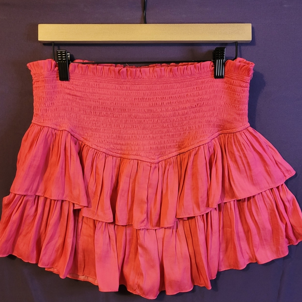 Pink Tiered Women's Mini Skort